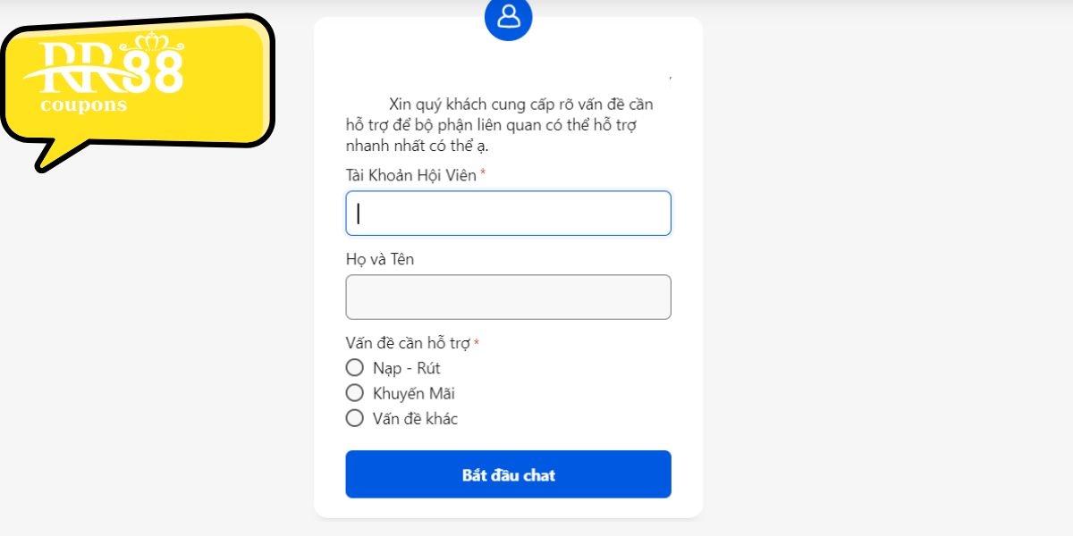 Chat với bộ phận CSKH RR88